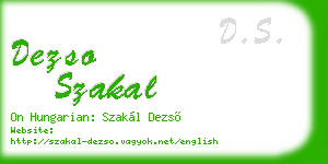 dezso szakal business card